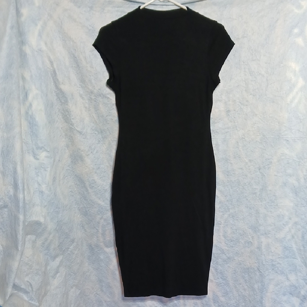 Stella Luce Classic Black Midi Bodycon Dress   SZ M